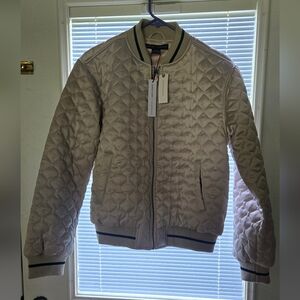 Sanctuary By ANTHROPOLOGIE Quilted Bomber Jacket in Beige